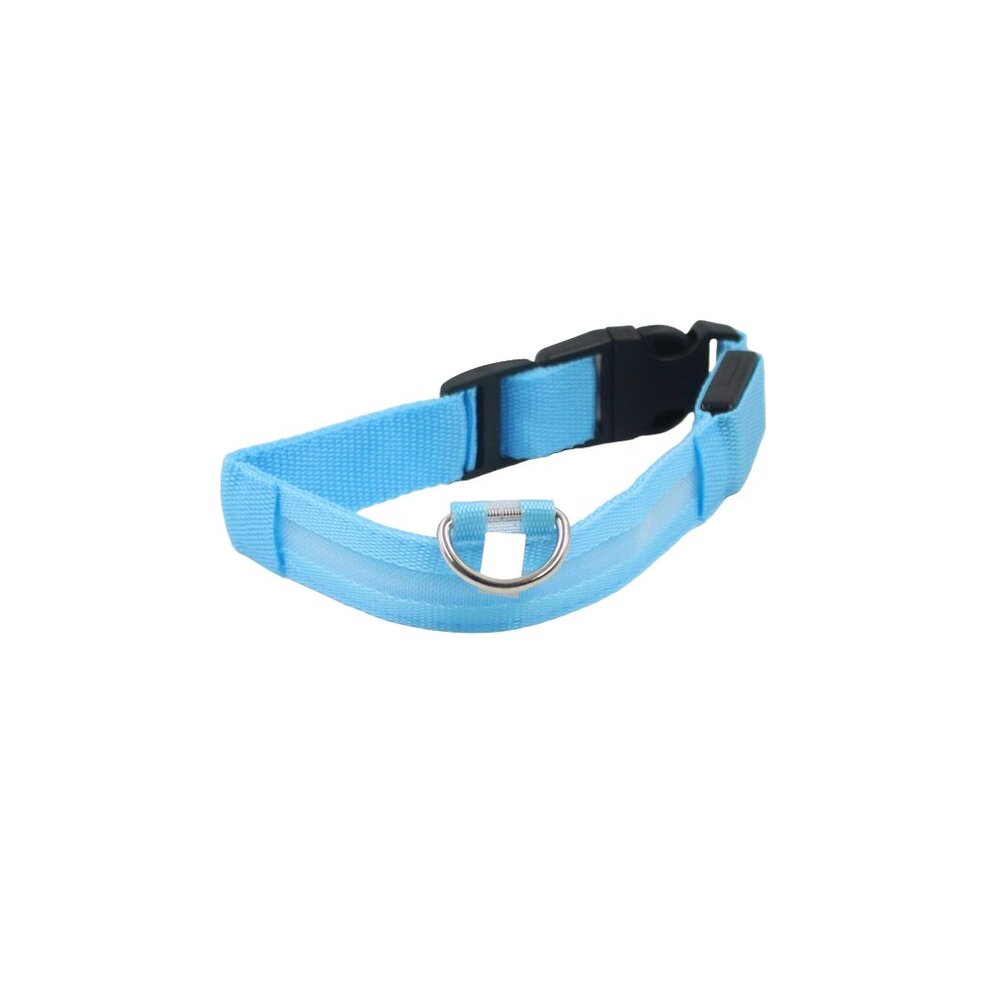 Medium Blue Adjustable Glow-In-The-Dark Dog Collar
